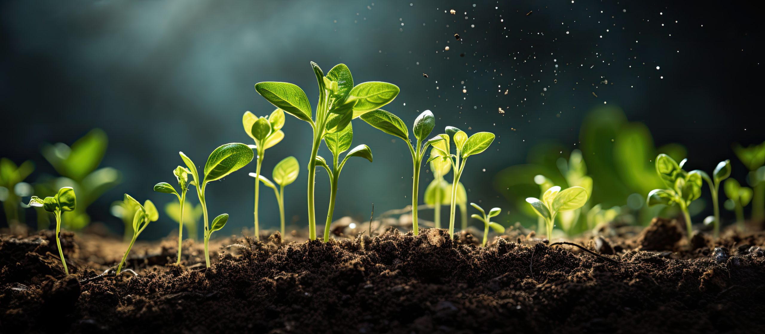 Healthy seedlings depend on nutrient rich soil showcased by the digital mineral nutrients symbol